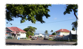 T.I.'s post office on left; the Customs House on right; MV Trinity Bay in the background