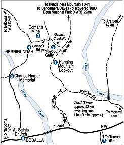 Map of location of Nerrigundah