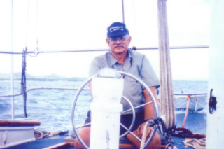 Stan Pedler aboard "Temehani"
